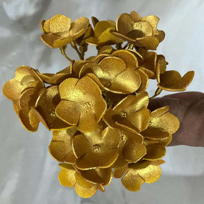 Golden Hydrangea flower (set of 2)