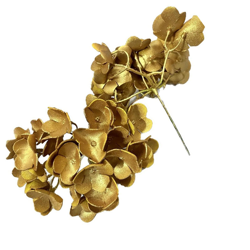 Golden Hydrangea flower (set of 2)