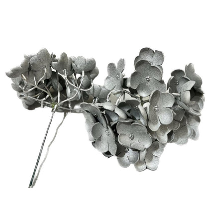 Silver Hydrangea flower (set of 2)